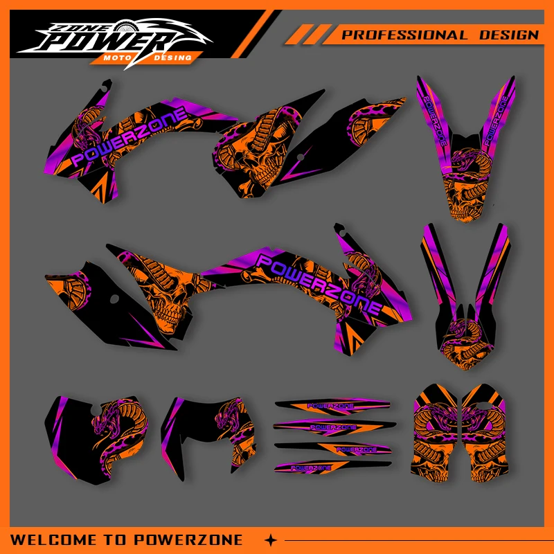 Powerzone Graphics For KTM 2013 2014 2015 SXF SX 2014 2015 2016 EXC EXC-F 250 300 Decals Stickers Motorcycle  Background Custom