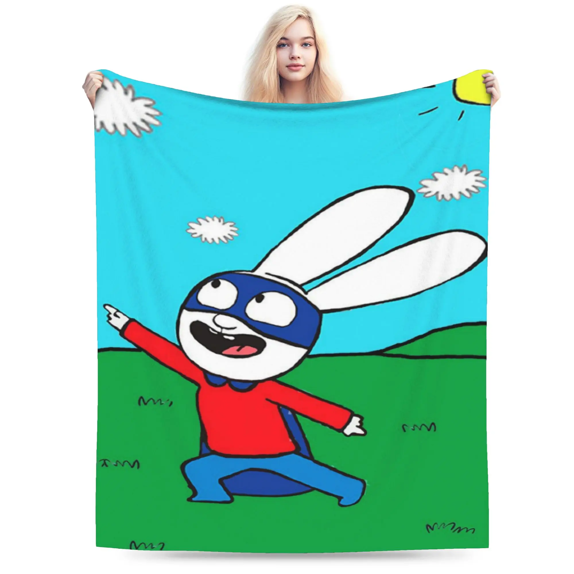 S-Simon Super Rabbit Blanket Quality Soft  Throw Blanket Winter Plane Travel Sofa Home Novelty Bedspread