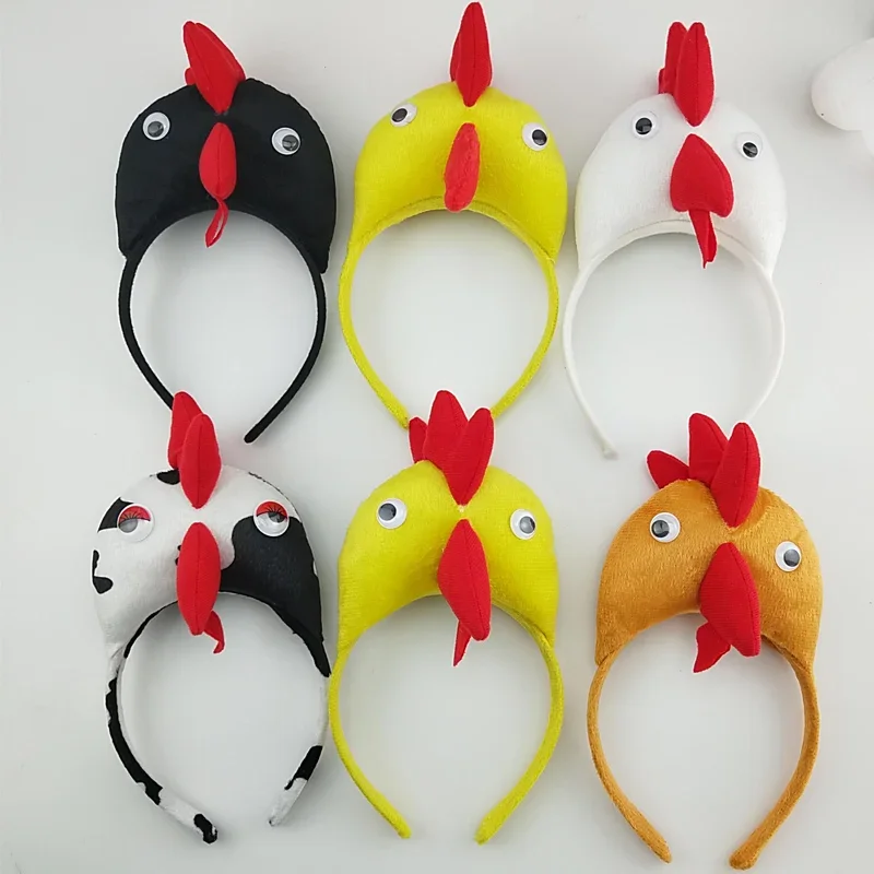 

Adults Kids Plush Cartoon Animal Ears Chicken Cock Headband Boy Hairband Birthday Party Cosplay Costume Halloween Christmas