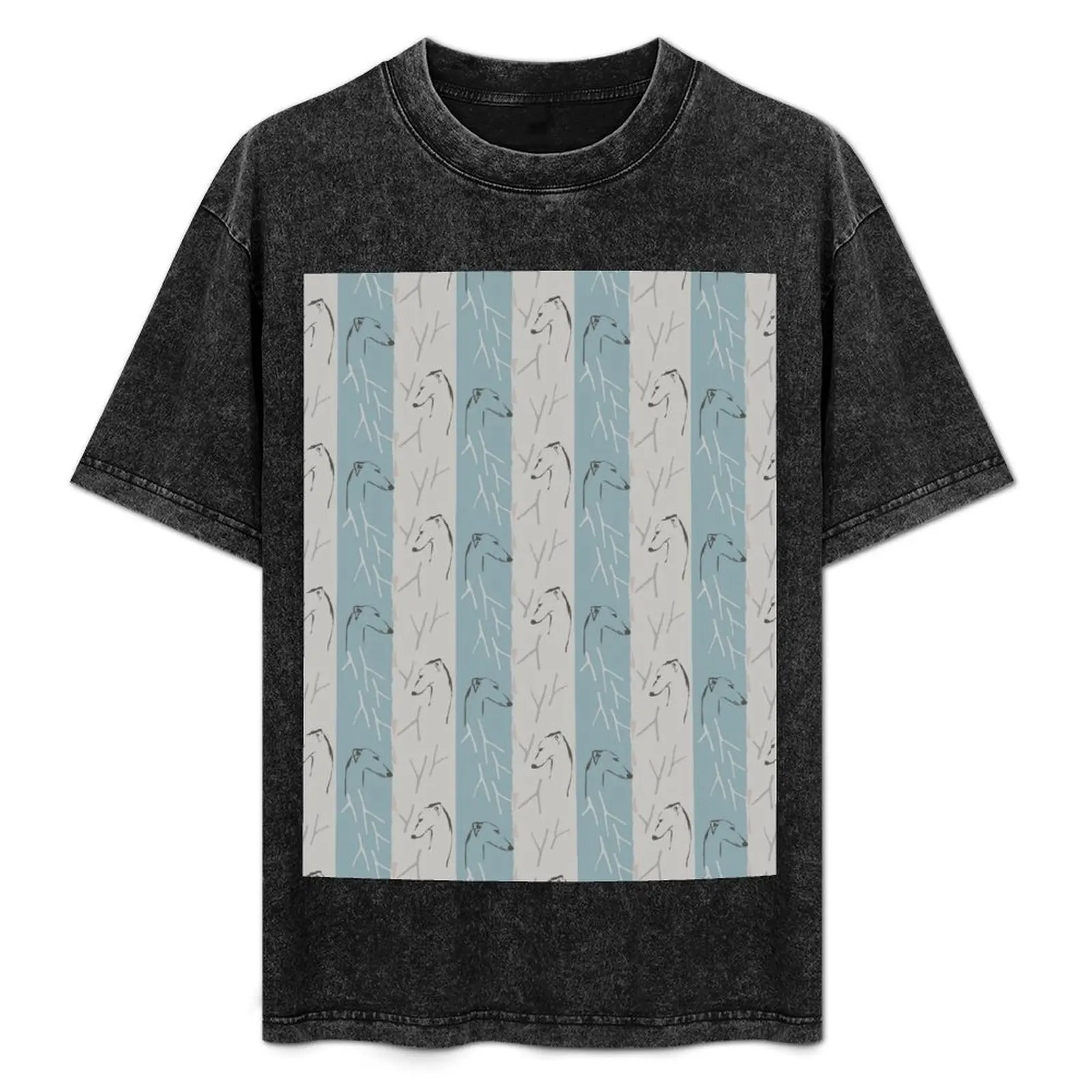 

two greyhounds, ink drawing, greyhounds, galgos, T-Shirt Casual Simple Design Short Sleeve Shirt