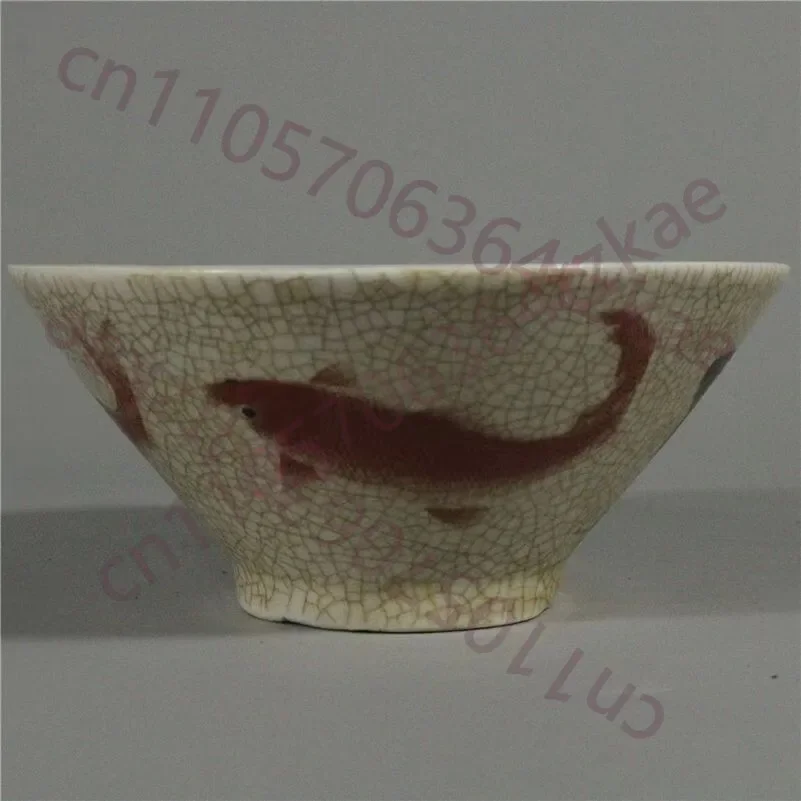 Ancient China Exquisite Porcelain Bowl with Fish Interest Pattern Bowl 12.5cm
