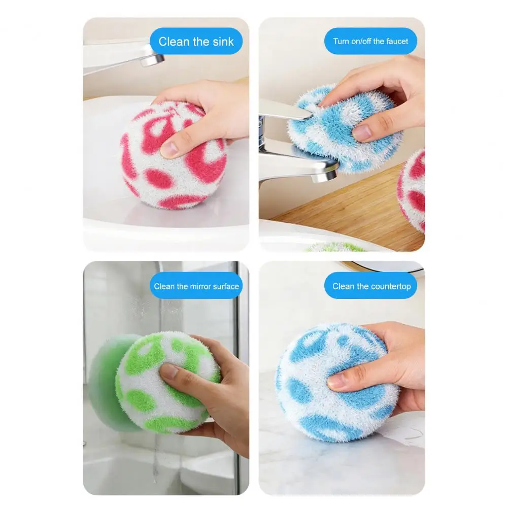 Reusable Tool Reusable Non-scratch Ball Handmade Knitted Fiber Scrubber Durable Dish Sponge for Kitchen Bathroom Faucets