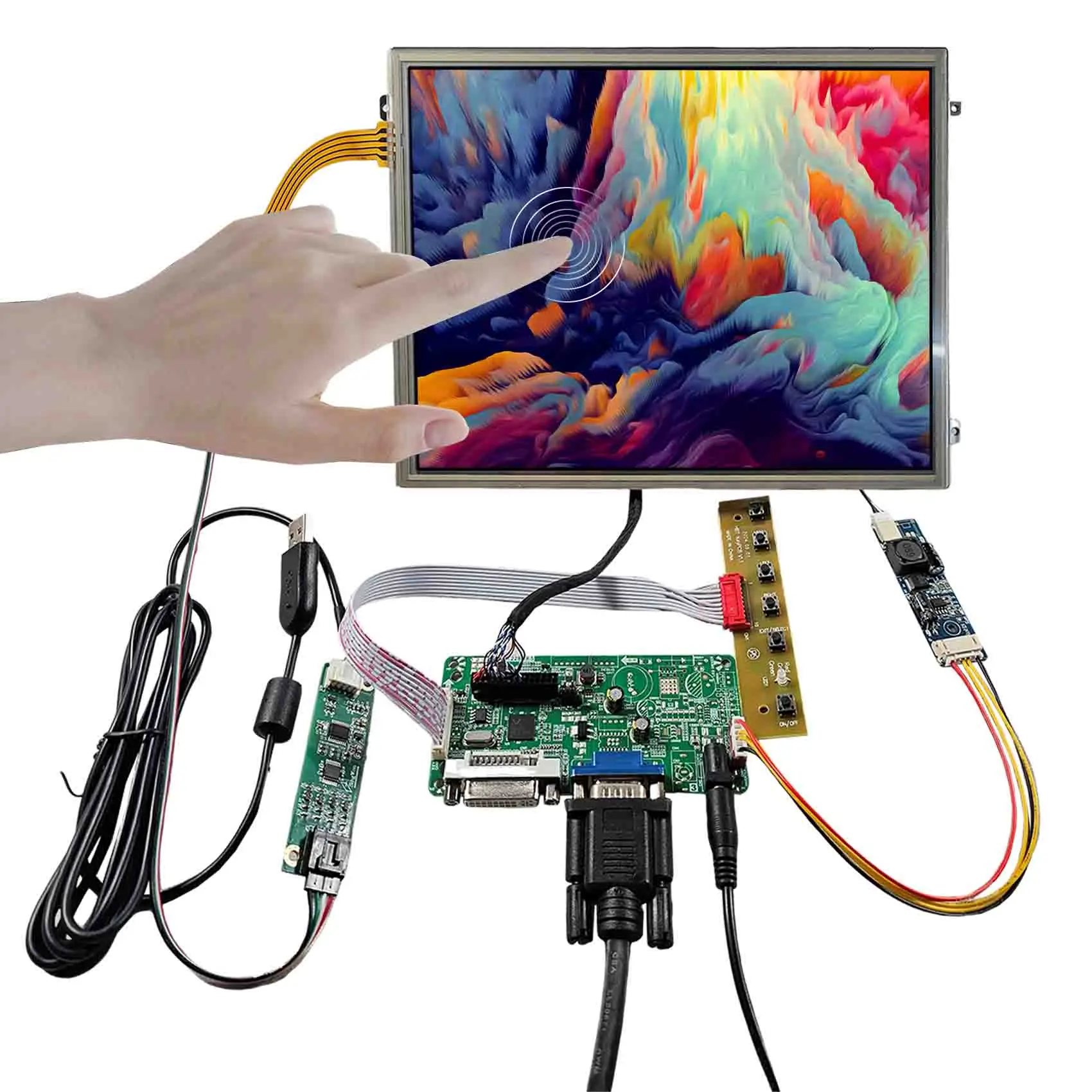 

10,4-дюймовый сенсорный IPS LCD-экран VS104T-003A 1024x768 с резистивным сенсорным дисплеем и комплектом платы драйвера