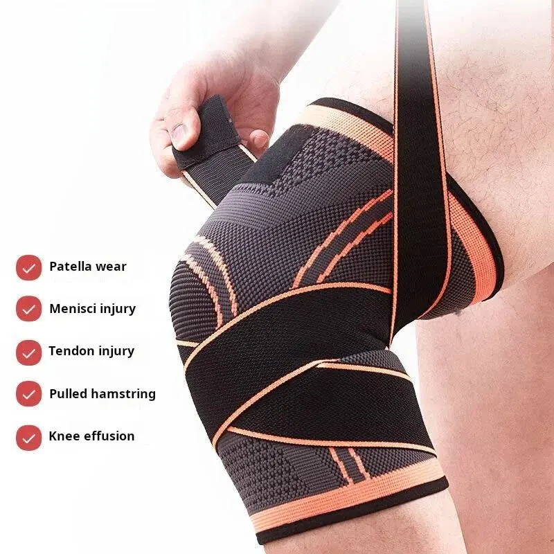 1PC Compression Knee Sleeve with Adjustable Straps for Best Fit Knee Compression Sleeves for Knee Pain Running Fitness Unisex