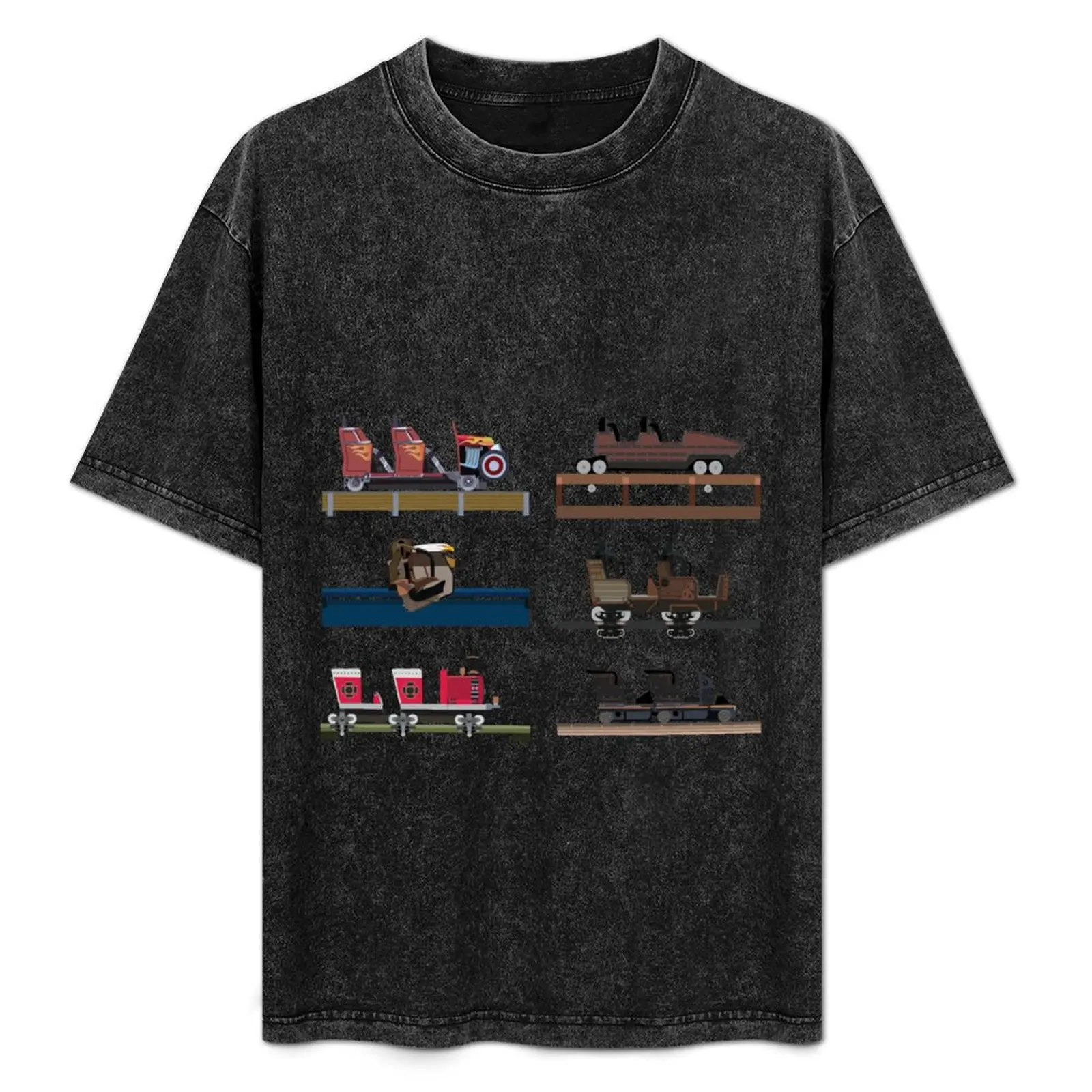 

Dollywood Coaster Car Design T-Shirt Casual Loose Fit Short Sleeve T-Shirt