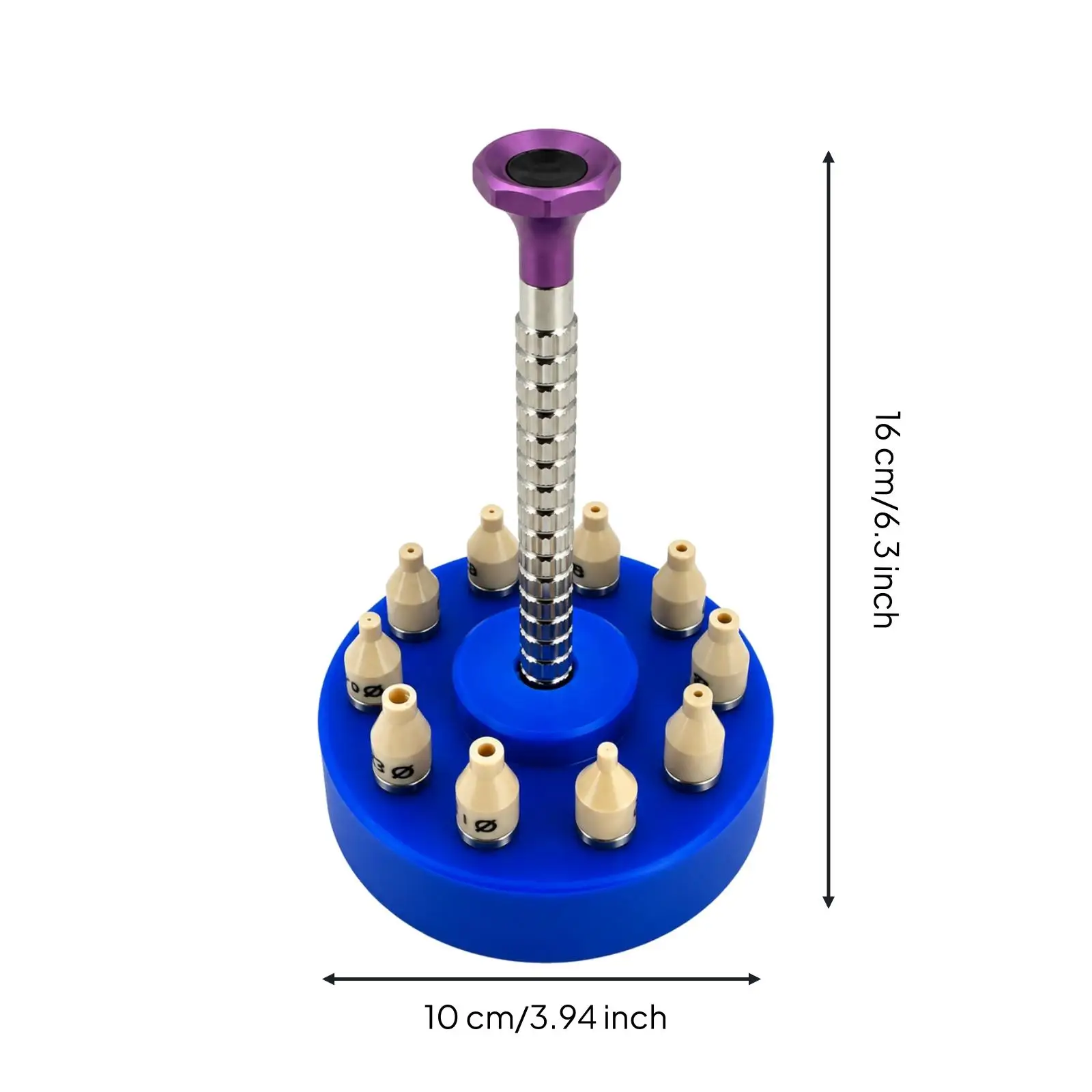 Watchmaker Hand Press Tool with Interchangeable Tips for Accurate Watch Hand Fitting and Servicing Tasks