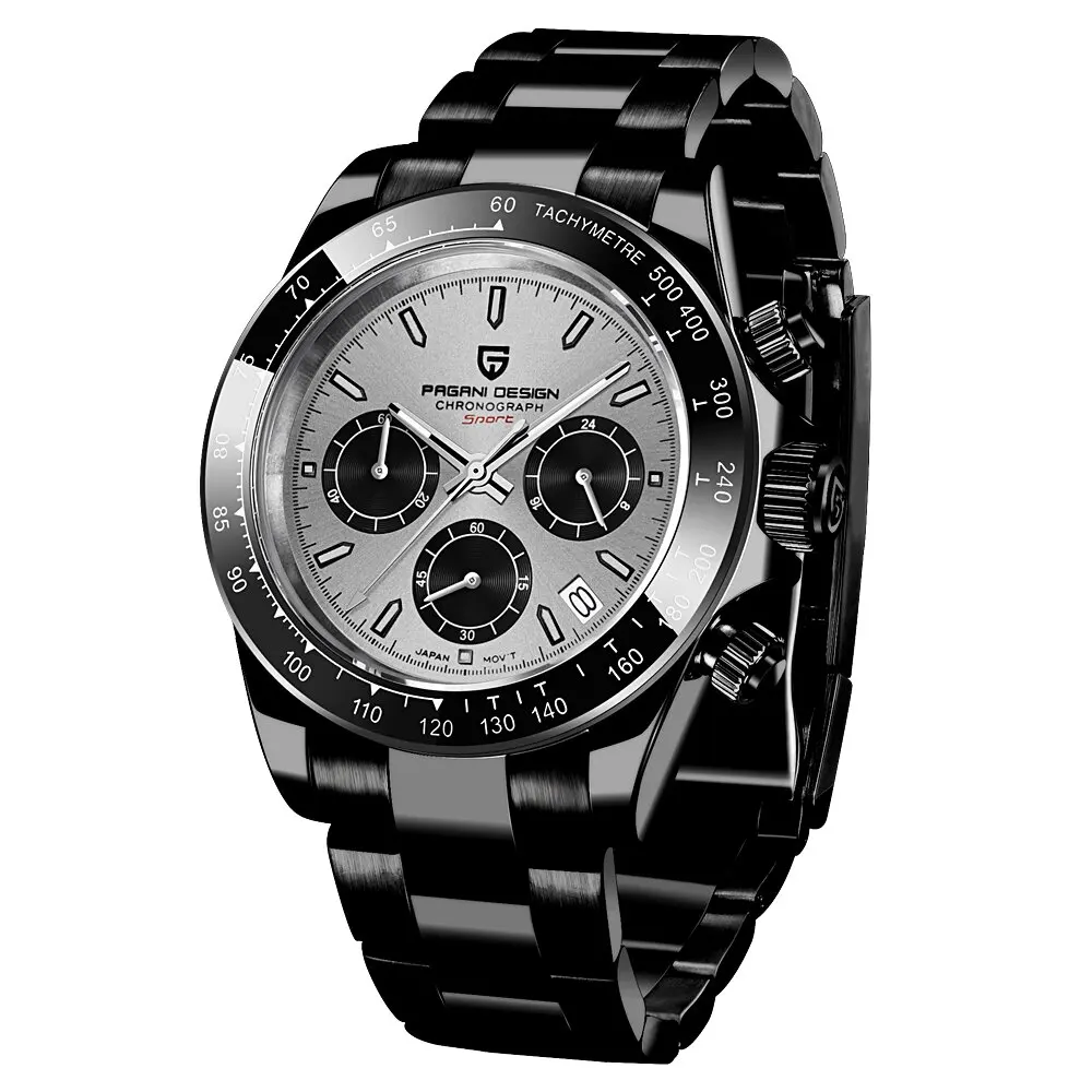 PAGANI DESIGN Men's Casual Quartz Watch 40Mm Outdoor Trendy Stainless Steel Sapphire Wear-Resistant Mirror Luminous Diving Watch image 3
