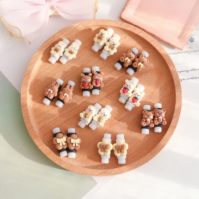 2pcs Cartoon Animal Cable Protector Usb Line Earphones Cable Protector Charger Cartoon Bite Data Line Protectors Cable Organizer