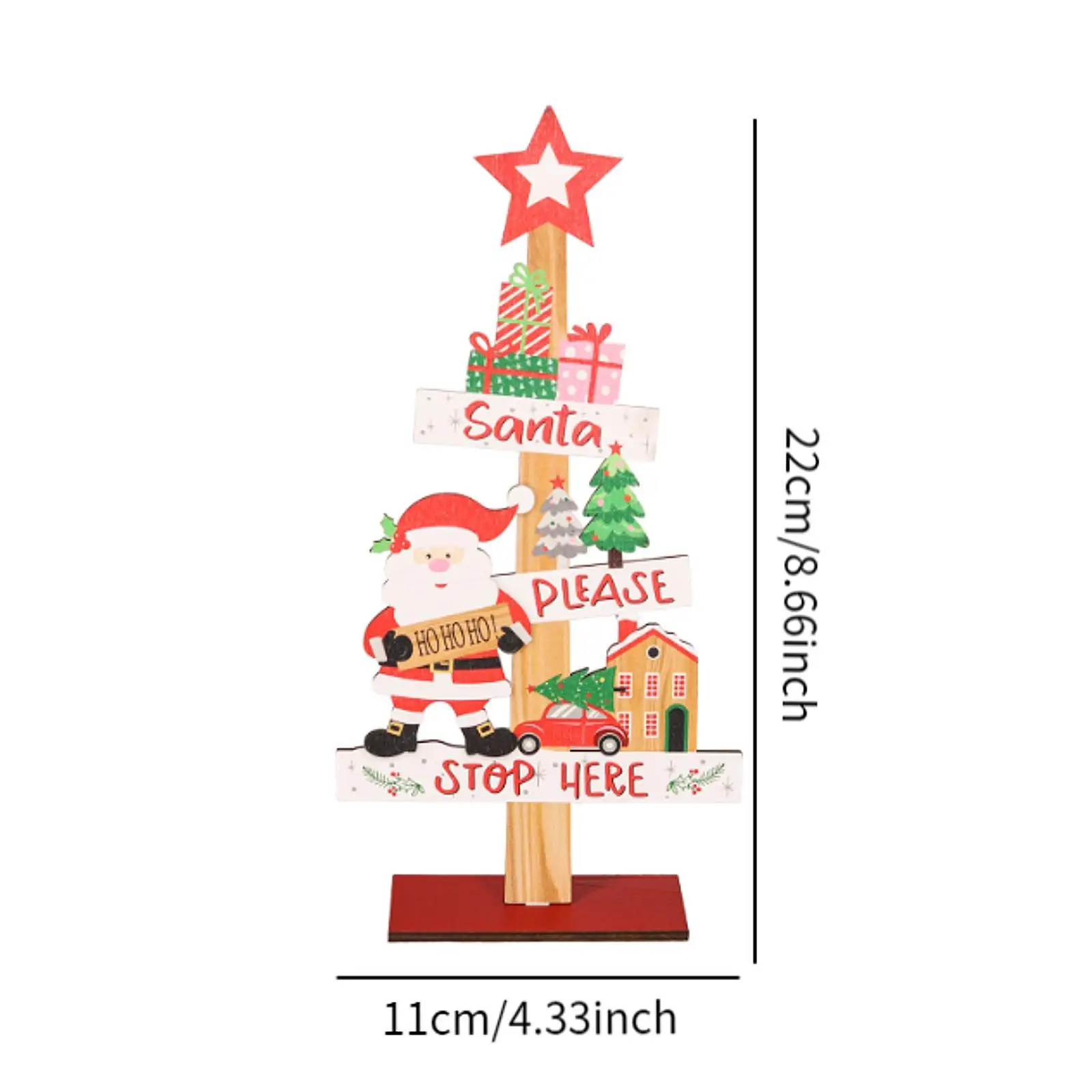 Wood Christmas Table Sign Rustic Cafe Christmas Tabletop Decoration