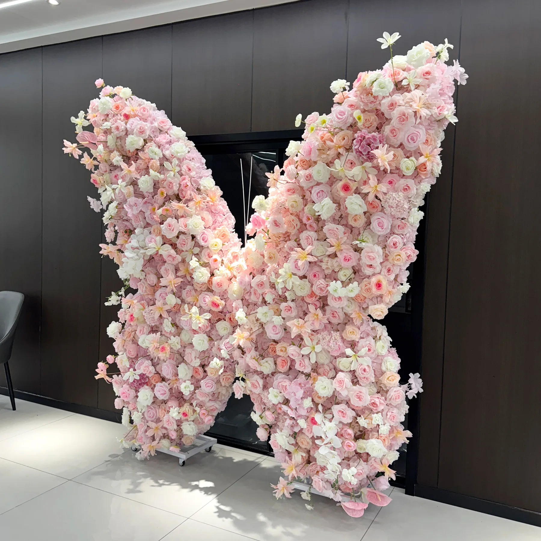 Foreign trade supply pink butterfly arch flower wall arch wedding arrangement romantic proposal scene background wall decoration