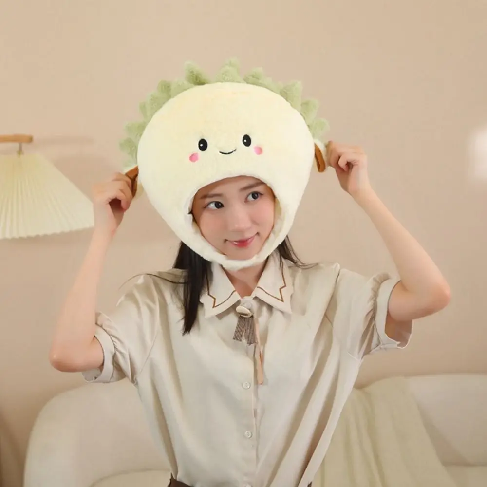 Stuffed Doll Plush Durian Hat Thick Fluffy Plush Hat Toys Comfort Collection Durian Plush Cap Children Gift