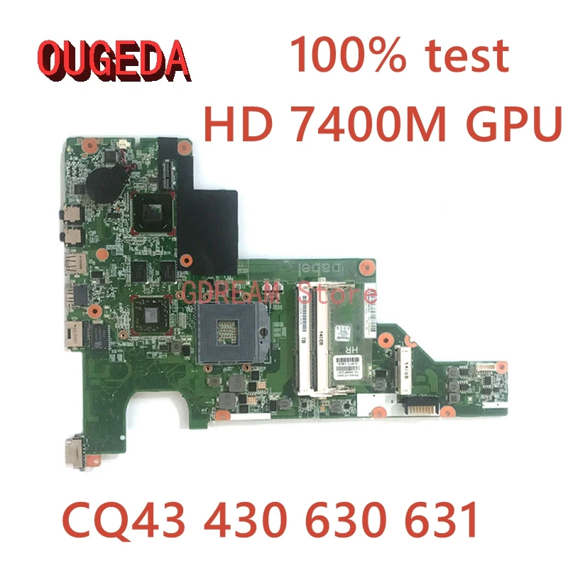 

OUGEDA For HP CQ43 430 630 631 Laptop Motherboard HM65 DDR3 HD 7400M GPU Mainboard 646673-001 646672-001 Full Tested