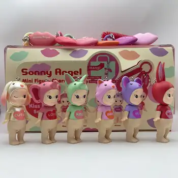 Obchod s hračkami Sunflower, Sonny Angel, Kiss Kiss Series, Blind Box, roztomilá figurka, model, kreslená taška, přívěsek na klíče, panenka, sbírat, dárková hračka 10 nejlepší prodej přívěsek na klíče s andělským synkem - №9