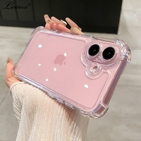 Luxury Transparent Airbag Bumper Shockproof Case for iPhone 16 15 14 Pro Max Plus 12 13 11 16Pro Acrylic Clear Ultra Slim Cover