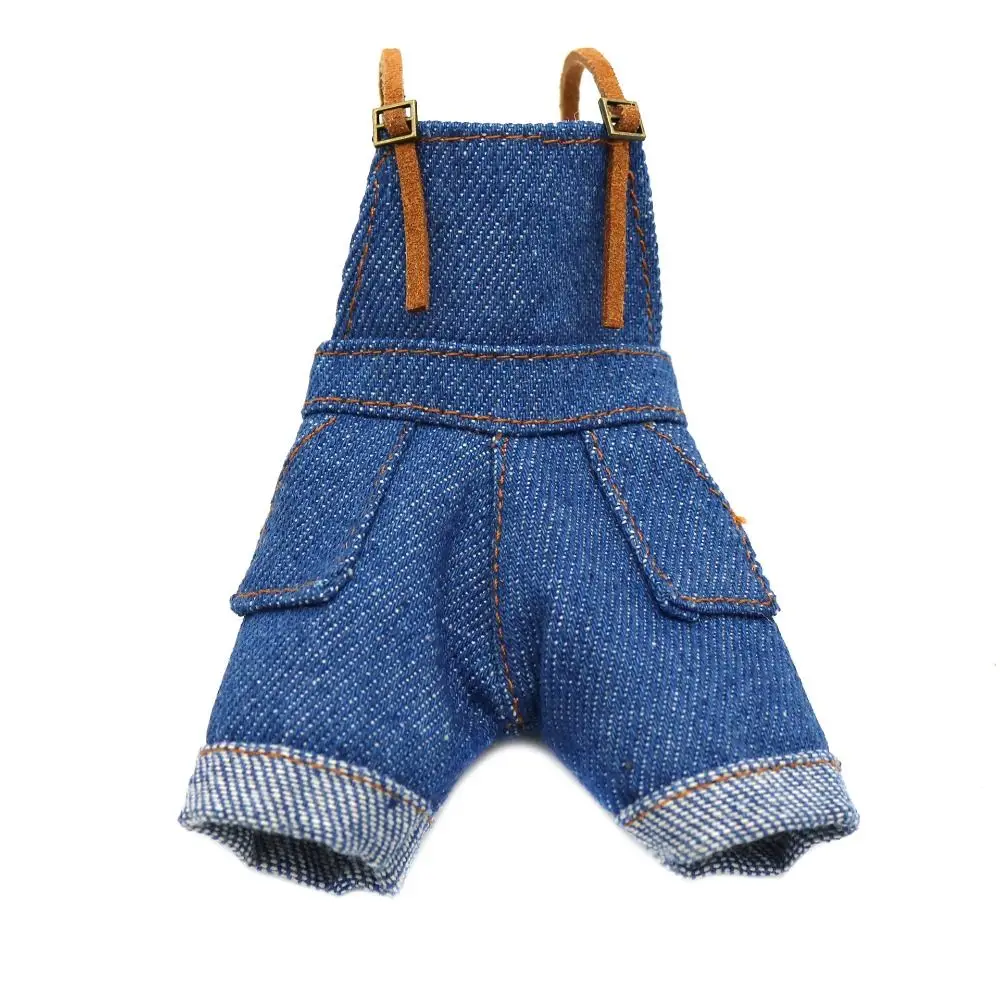 

Fashion Denim Jeans Doll Suspenders Trousers Outfit Cloth 29cm Doll Wearable Crop Top Cowboy Children