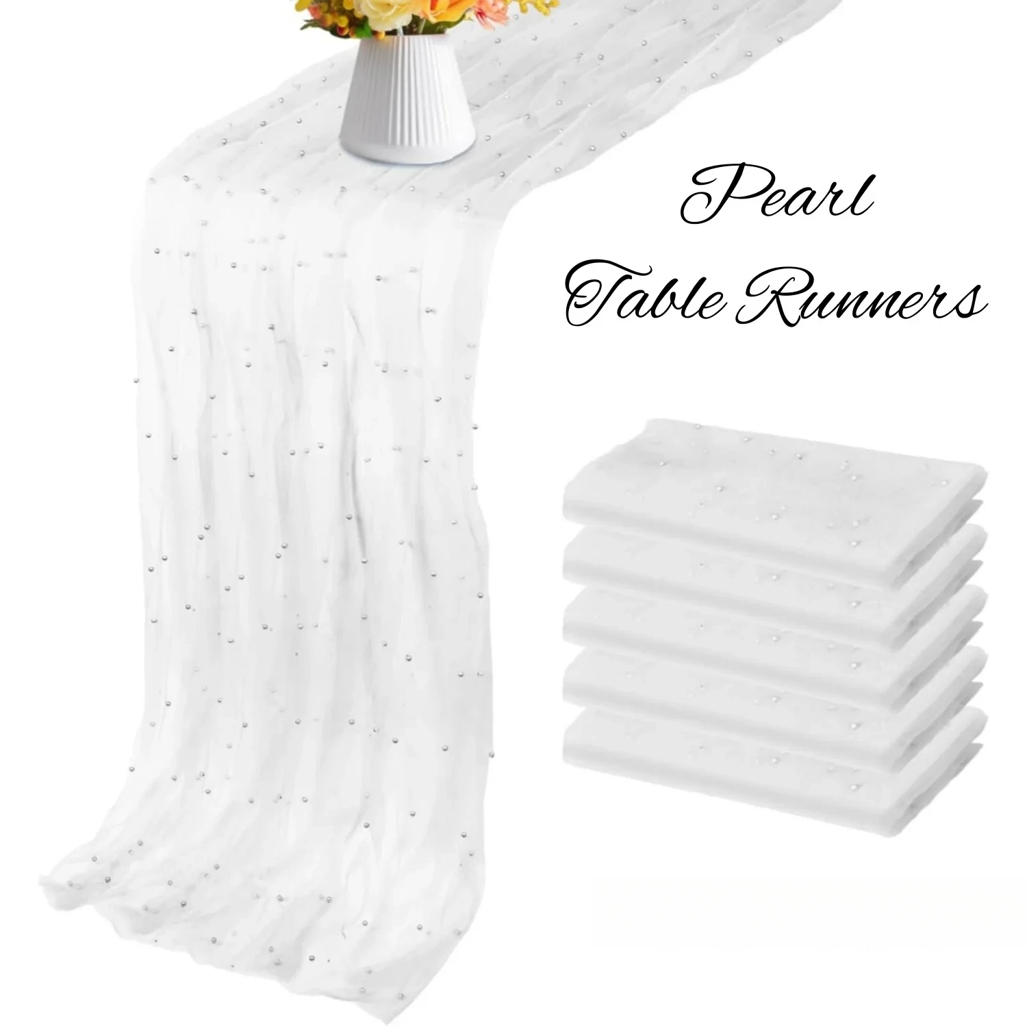 

72X 100-inch tablecloth pearl chiffon, suitable for wedding parties, baby shower parties, birthday home decoration