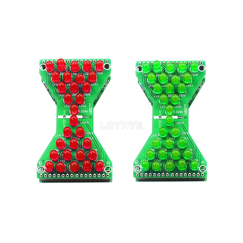 DIY electronic hourglass Kit 30 LED Red Blue Green Light-emitting DC 3.3-5V Speed Adjustable  Soldering Assembly