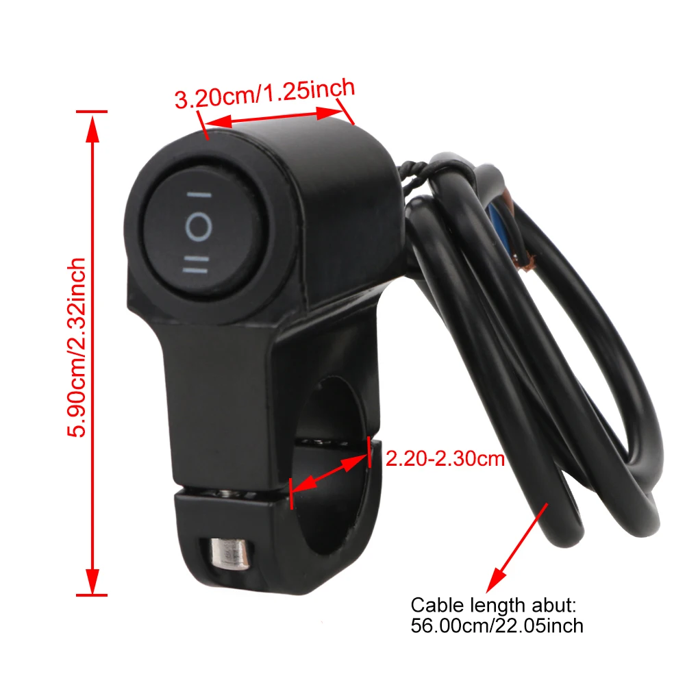 زر ثلاثي الموضع مقاوم للماء لمقود الدراجات النارية ATV ، مفتاح المصباح الأمامي ، الأضواء الضوئية اليومية ، المفاتيح الرجعية ، 22 ، 7 بوصة ، 8 بوصة ، 12 فولت