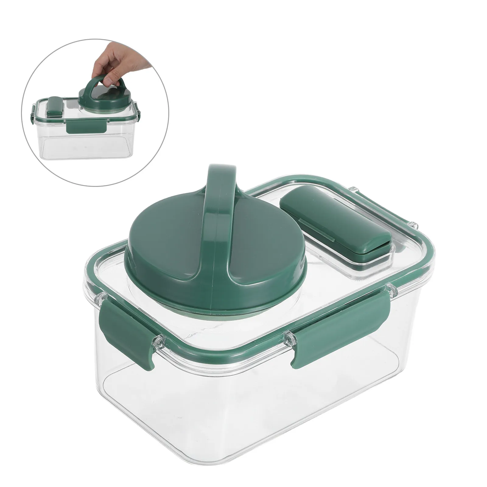 Salad Container with Fork Dressing Cup Leakproof Large Salad Box Lunch Box for Meal Prep Picnic Leak-Proof Dressing Container
