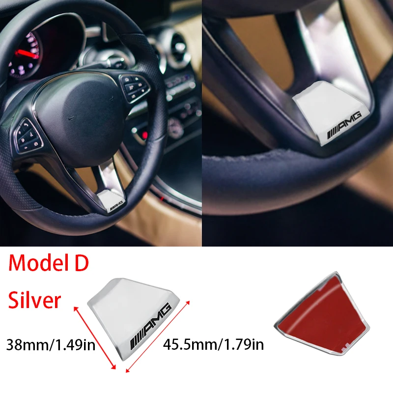 AMG Steering Wheel Badge Sticker Car Interior Logo Emblem Decoration For Mercedes Benz GLC GLA GLB GLE GLS CLA W204 W205 W203 W1 view 5