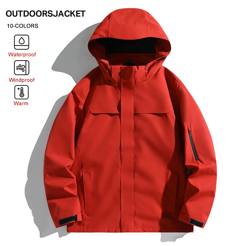

Новая куртка на молнии с капюшоном, водонепроницаемая повседневная свободная уличная рабочая одежда, уютное пальто-карго, кемпинг, пеший туризм, 10 цветов, верхняя одежда
