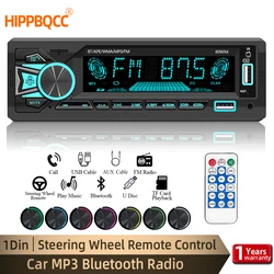 HIPPBQCC Car Radio 1Din Stereo MP3 Player Bluetooth FM Receiver With Remote Control AUX/USB/TF Support Phone Charging