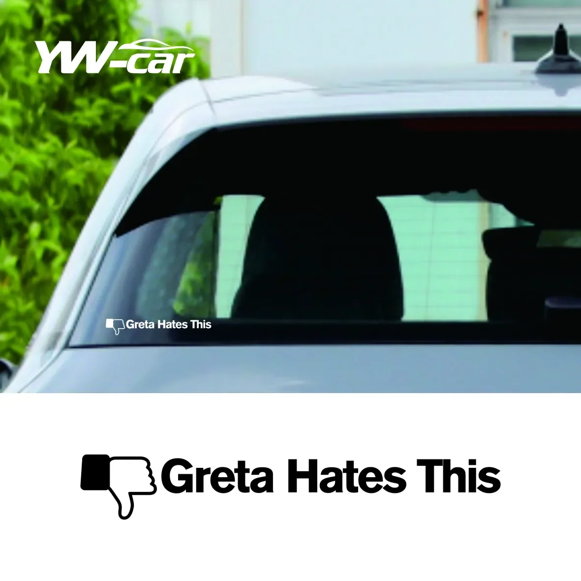 

Наклейка черно-белая с надписью «Greta Hates This Funny», водонепроницаемая Наклейка на окно, украшение KK, 20 см x 3,5 см