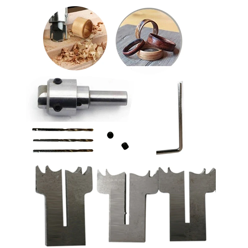 Multifunction Ring Drill Bit Wooden Thick Rings Maker High Speed Steel Wood (Blade Size: 17/19/21mm)