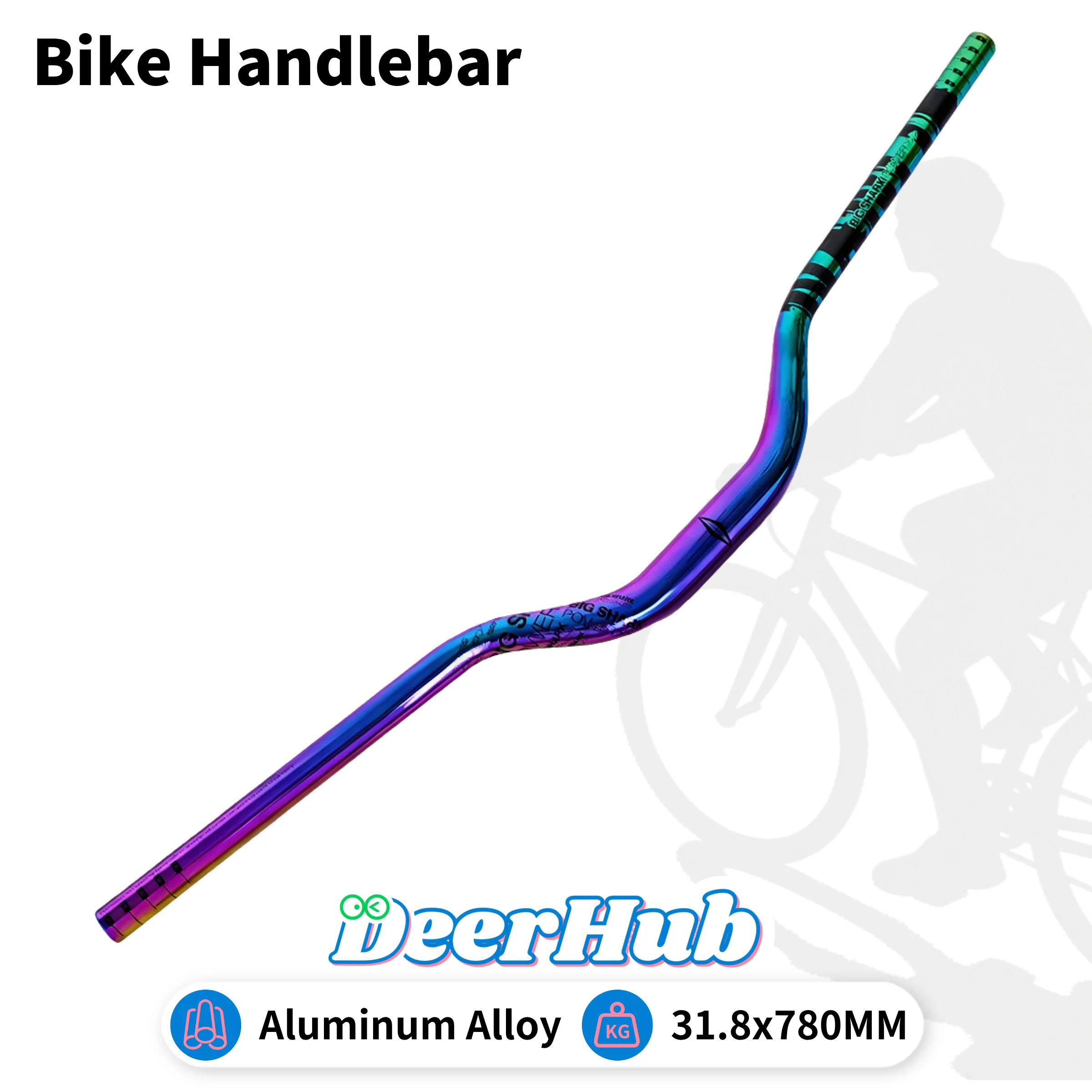 

Aluminum Alloy MTB Wide Riser Handlebar 31.8mm 780mm Iridescent Plating Lightweight by DeerHub