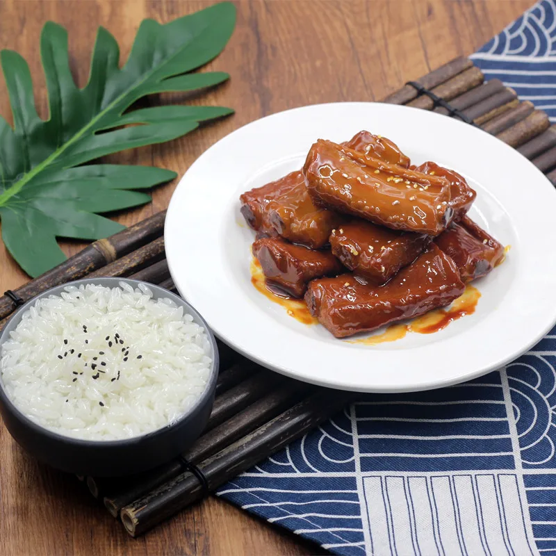 High Simulation Chinese Dishes, Spareribs Braised in Brown Sauce/Braised Pork Model , PVC Fake Food,  Restaurant Display Props