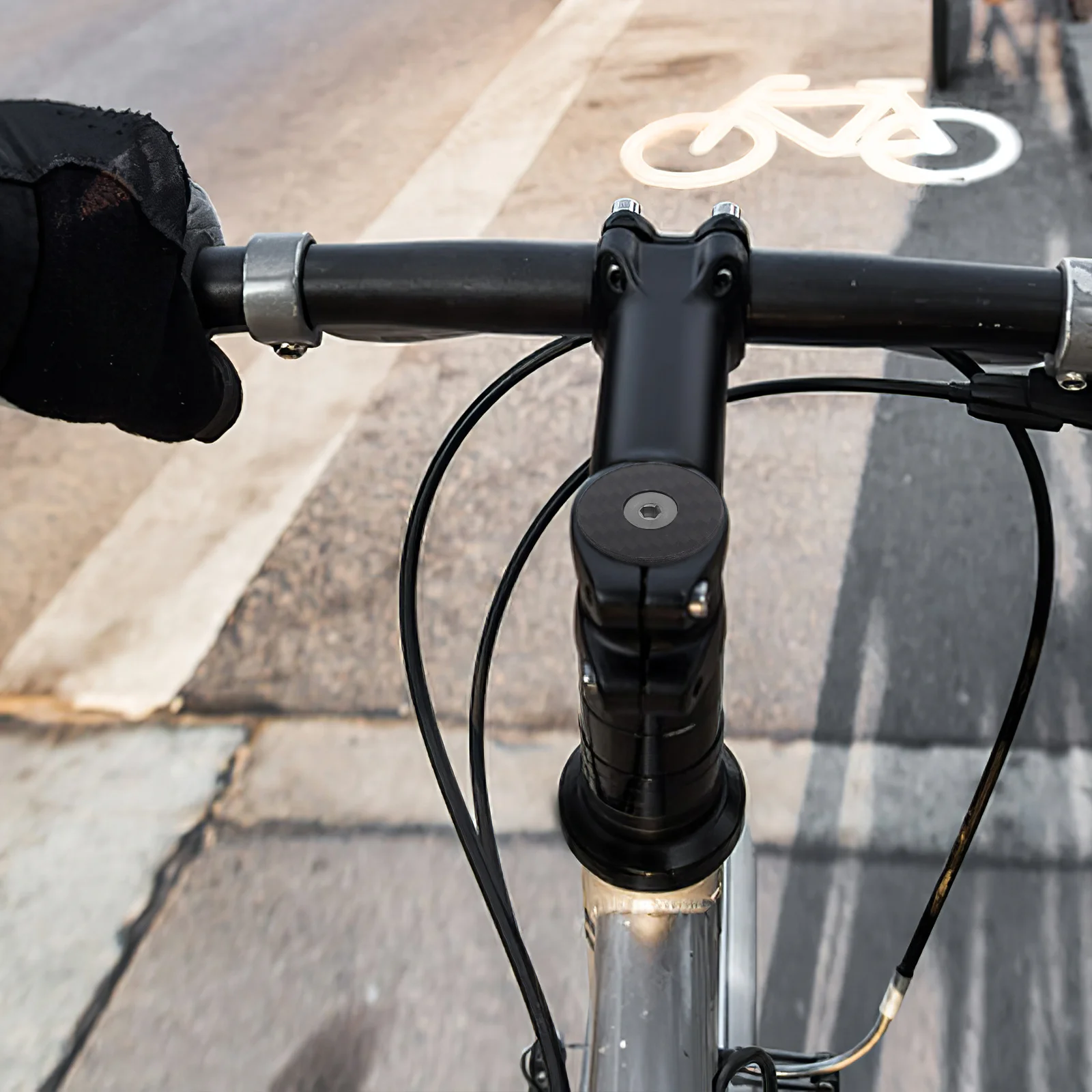 1 set Carbon Fiber Bike Headset Top Cap Stem Cover For Mountain Road Bikes Replacement Parts Cycling Accessories Fork Protector