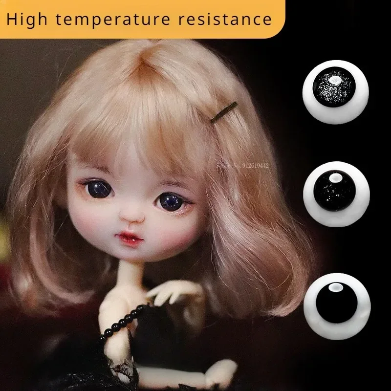 6mm/8mm Soft Taova Head Pure Round Movable Doll Glass Eyes DIY Polymer Clay Figure Animation Cartoon Character Simulation Eyes