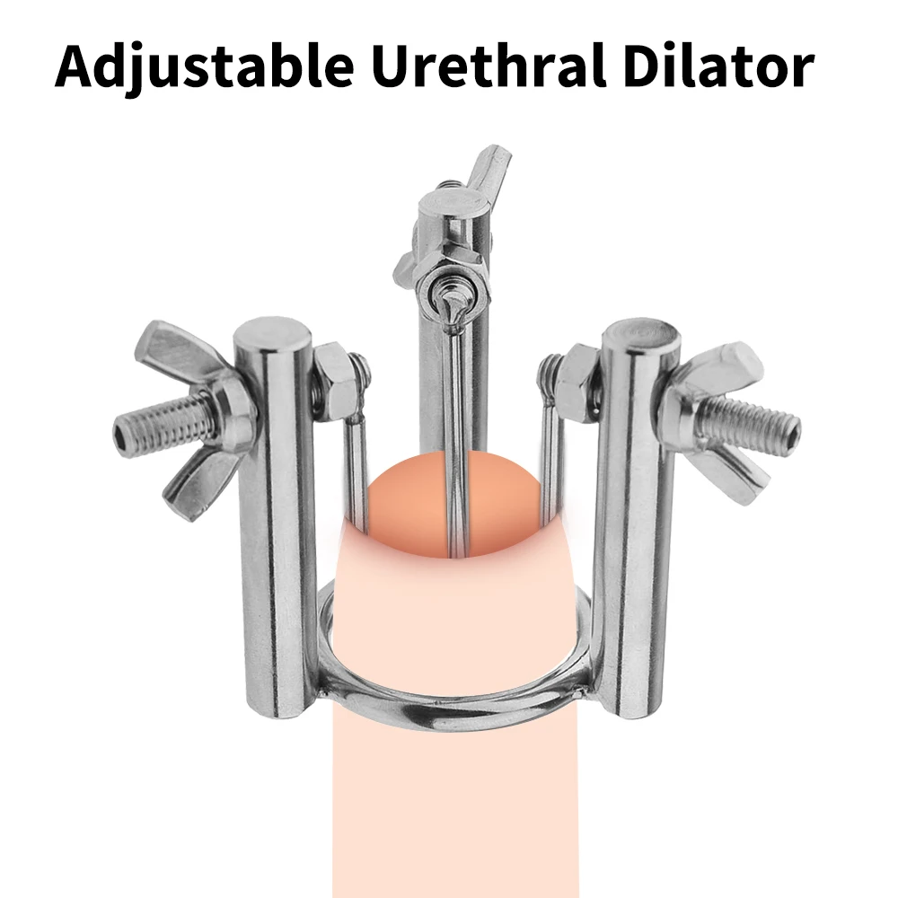 Stainless Steel Adjustable Urethral Dilator Catheter Sound Men Penis Plug Horse Eye Stimulate Expander Urethra Lock Ring Sex Toy