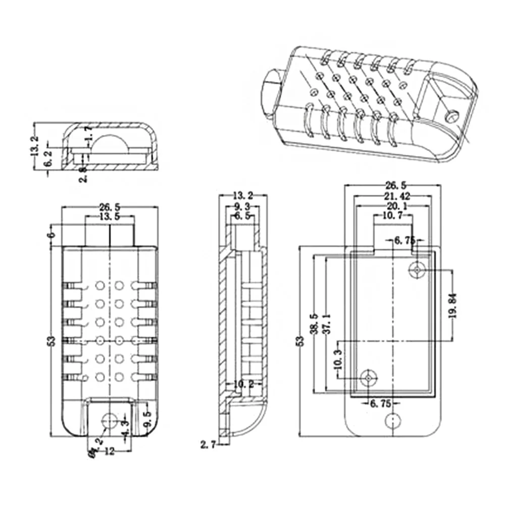 Módulo sensor digital de temperatura e umidade sht30, 2.15 ~ 5.5v, sensor de sonda de temperatura e umidade, interface i2c com concha