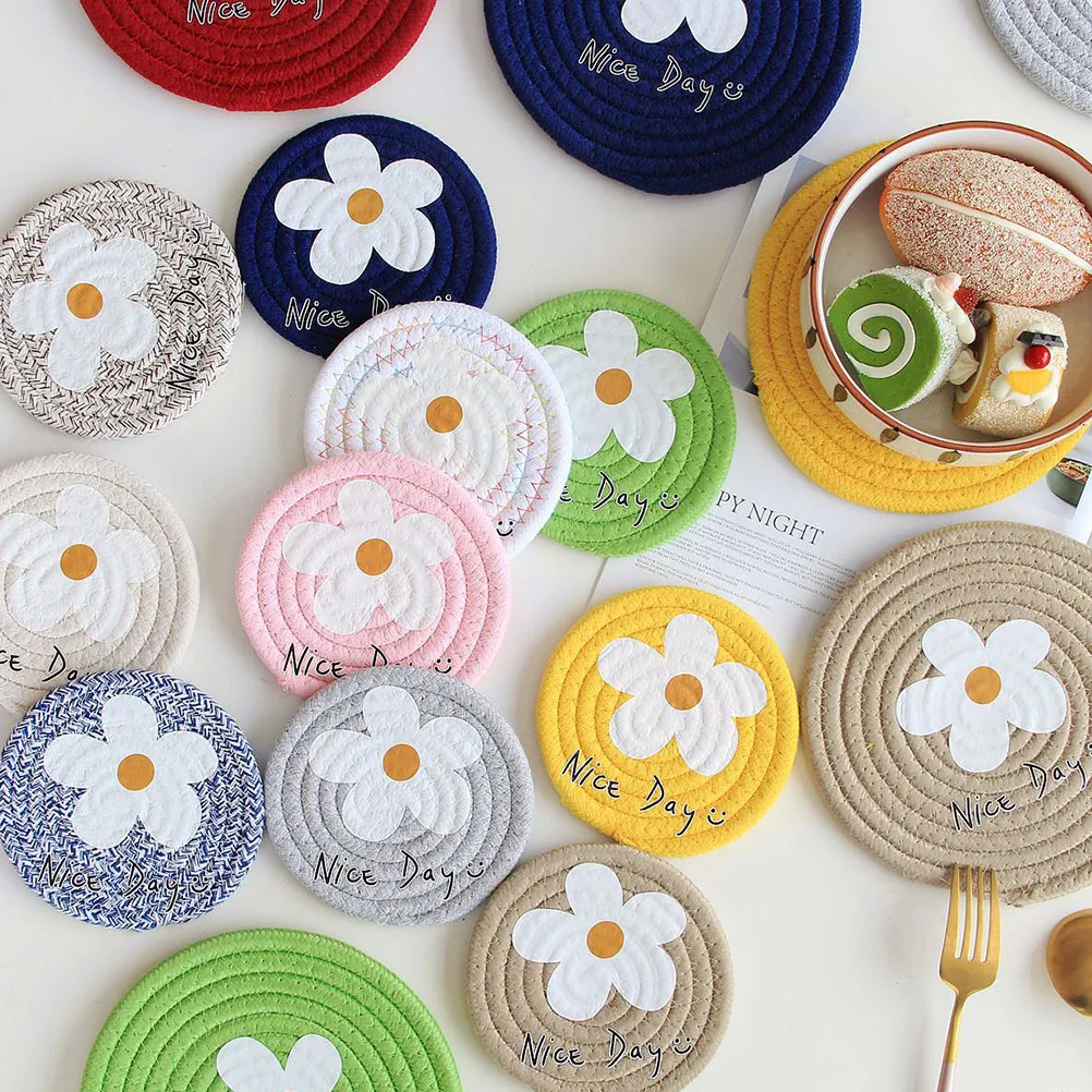 

6pcs Woven Placemats Elegant Table Protection Mildew Resistant Fresh Style Home Decoration Insulation Japanese Style