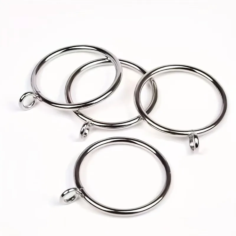 12 pcs 38mm Eyelet Curtain Hangers, Home Fabric Hanging, Rust Resistant Finish, Smooth Sliding On Rod, Silver