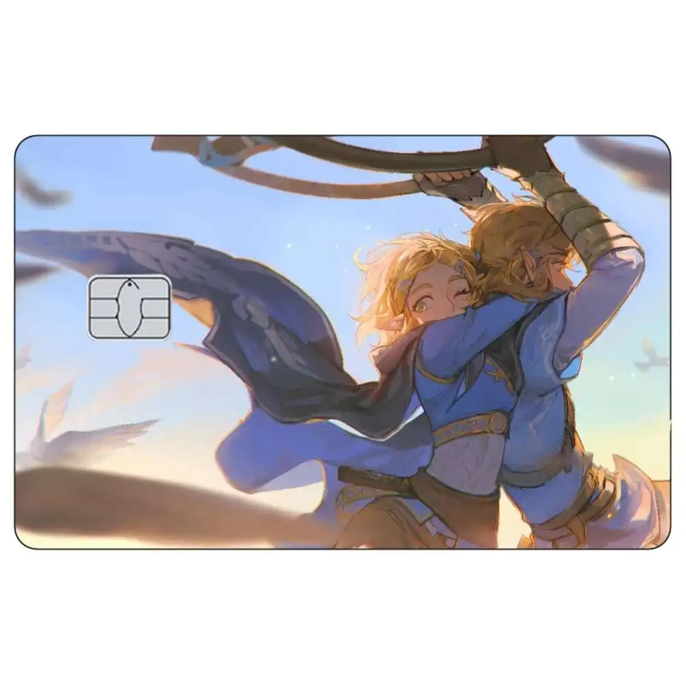 Link Anime Cartoon Game Collect Diy Sticker Decal Card Small Chip Front Side for Credit Bank Card Skin Stickers Metro Card Gift