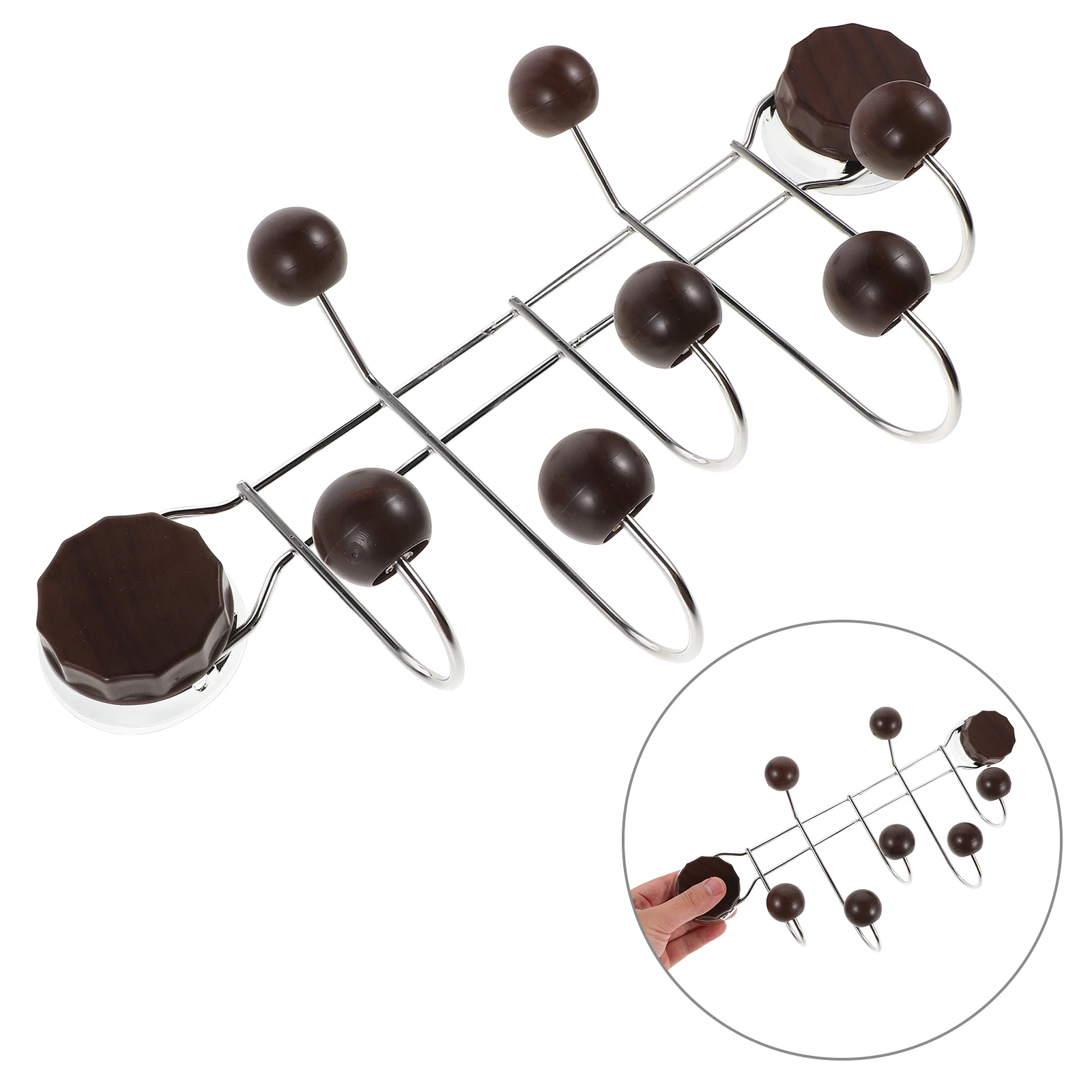 

Suction Cup Hook Multi-functional Storage Rack Shower Hooks Multifunction Door Bathroom Organizer Silver Hangers