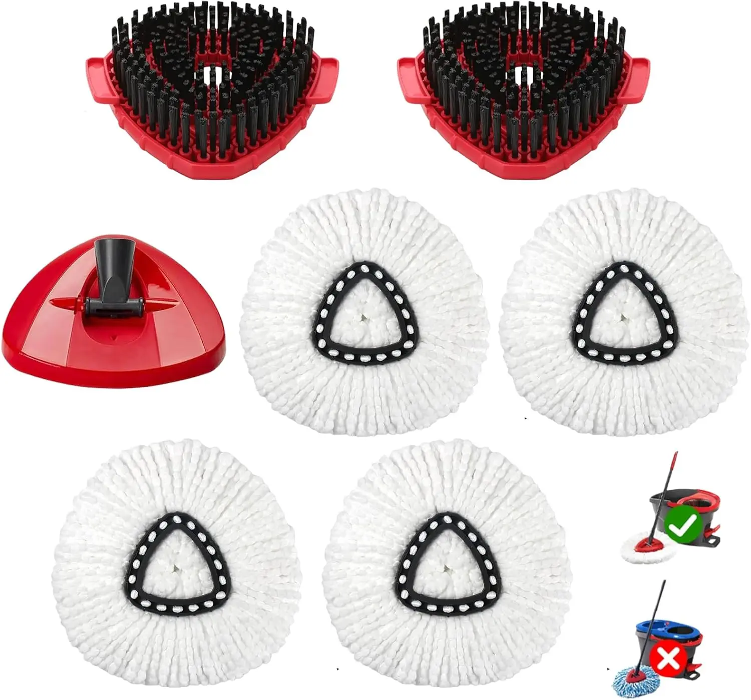 

Набор из 7 многоразовых насадок для швабры с микрофибровыми подушечками и щетками для легкой уборки на всех типах напольных покрытий