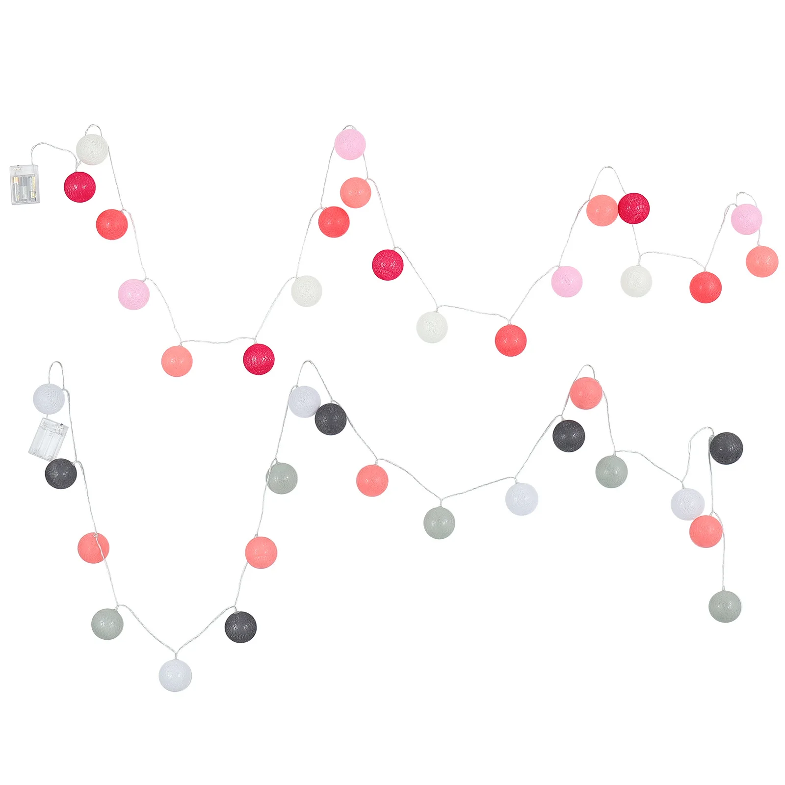 2 قطعة 20 LED القطن الكرة سلسلة أضواء 3m أضواء الديكور الإبداعي دائم صديقة للبيئة للمنزل حديقة عطلة الحفلات #5