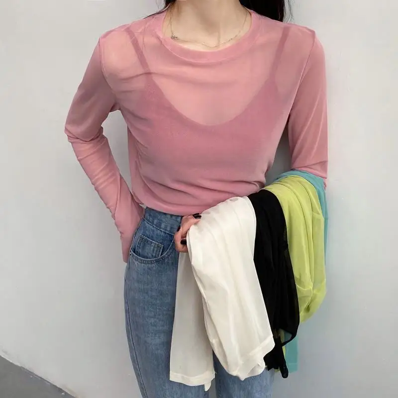 

Thin Long-sleeved Sunscreen Shirt Women's 2025 Summer New Ins Women's Ice Silk T-shirt