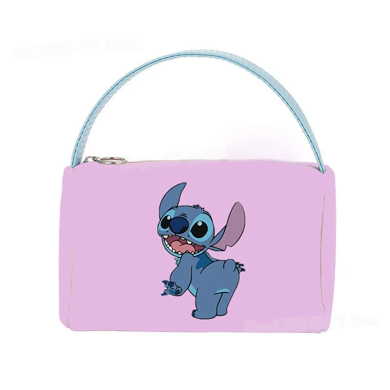 Disney-Trousse de maquillage Stitch pour femme, sac à main dessin animé mignon, rose, grande capacité, articles de toilette, soins de la peau, 03, sacoche de rangement de la présidence