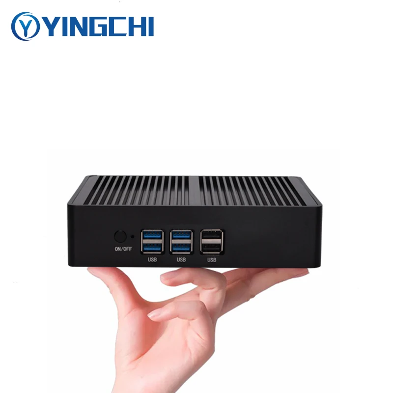 YINGCHI 미니 PC 인텔 i3 4005U, 5005U, i5 4200U, 5200U, 홈 오피스 데스크탑 팬리스 컴퓨터, HD 및 VGA 듀얼 디스플레이