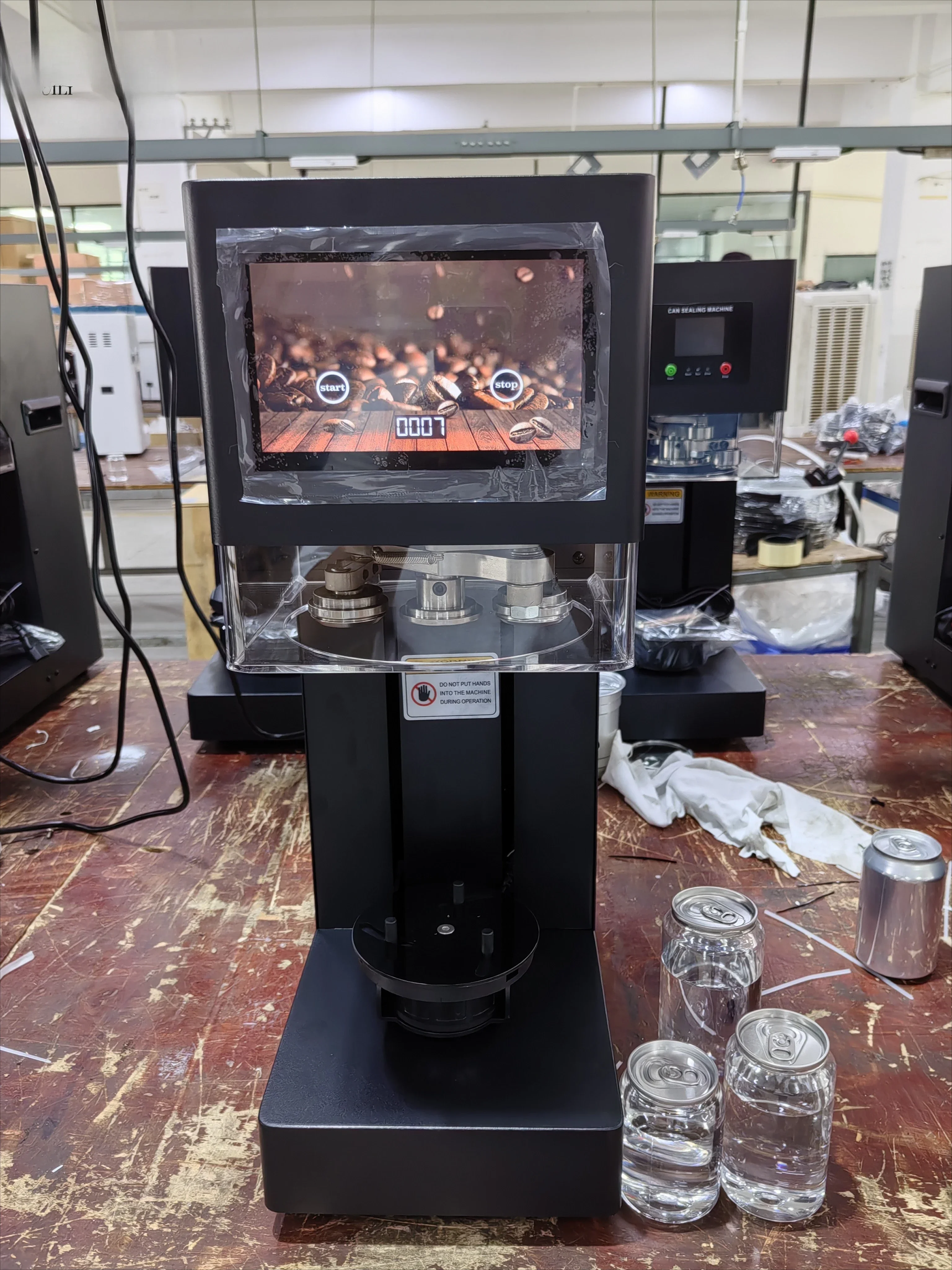 Macchina Sigillatrice per Lattine in PET con Pannello Touch, Novità Completamente Automatica con Sollevamento per Tè a Bolle, Caffè, Succhi e Lattine in Alluminio