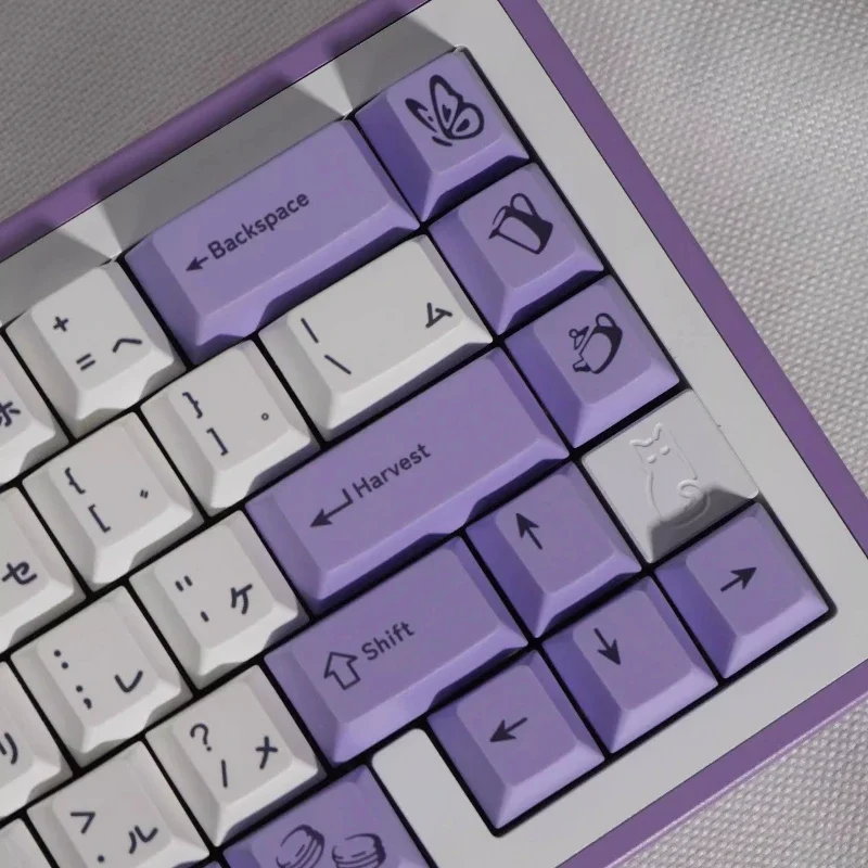 GMK Lavender Theme Keycaps Set PBT Sublimation Cherry Profile Keycaps for Mechanical Keyboard Accessories Custom Keyboard Caps