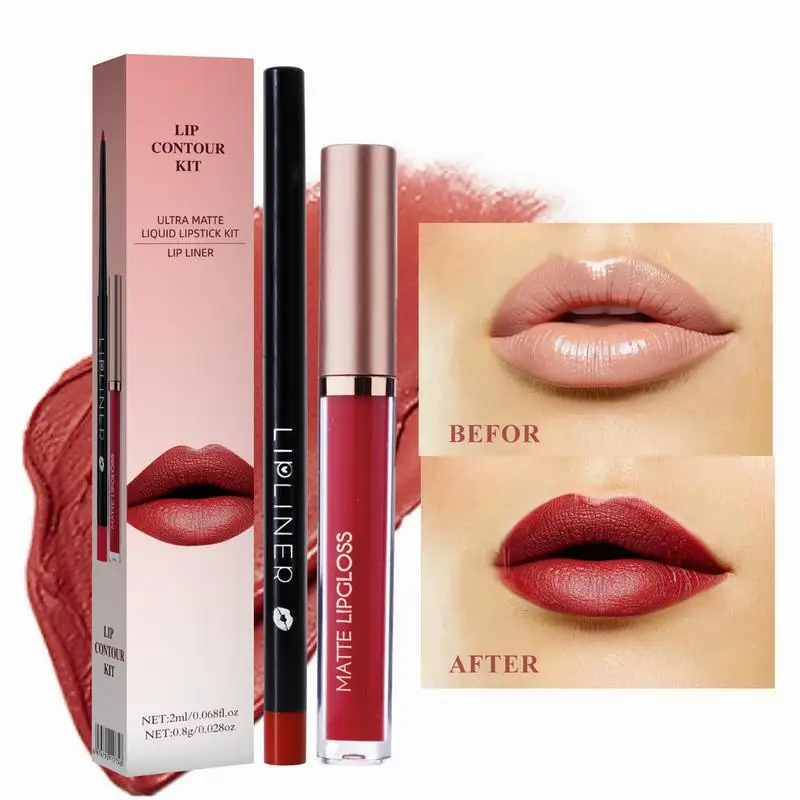 Lip Liner Set Creamy Lip Liner Sculpting Lip Pen Lipliners Makeup Set Matte Texture lip contour kit for Girlfriend or Mother