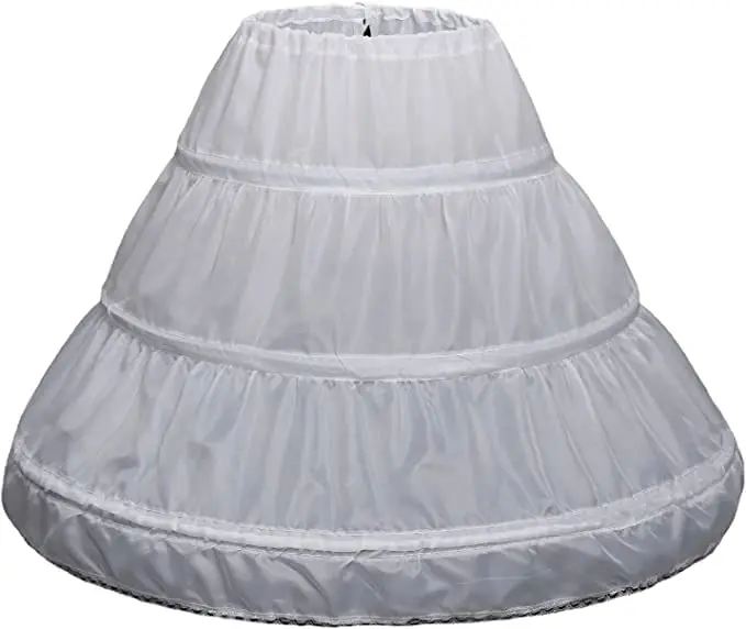 3 aros crianças menina do miúdo vestido petticoat crinoline underskirt para flor saia macia underskirt