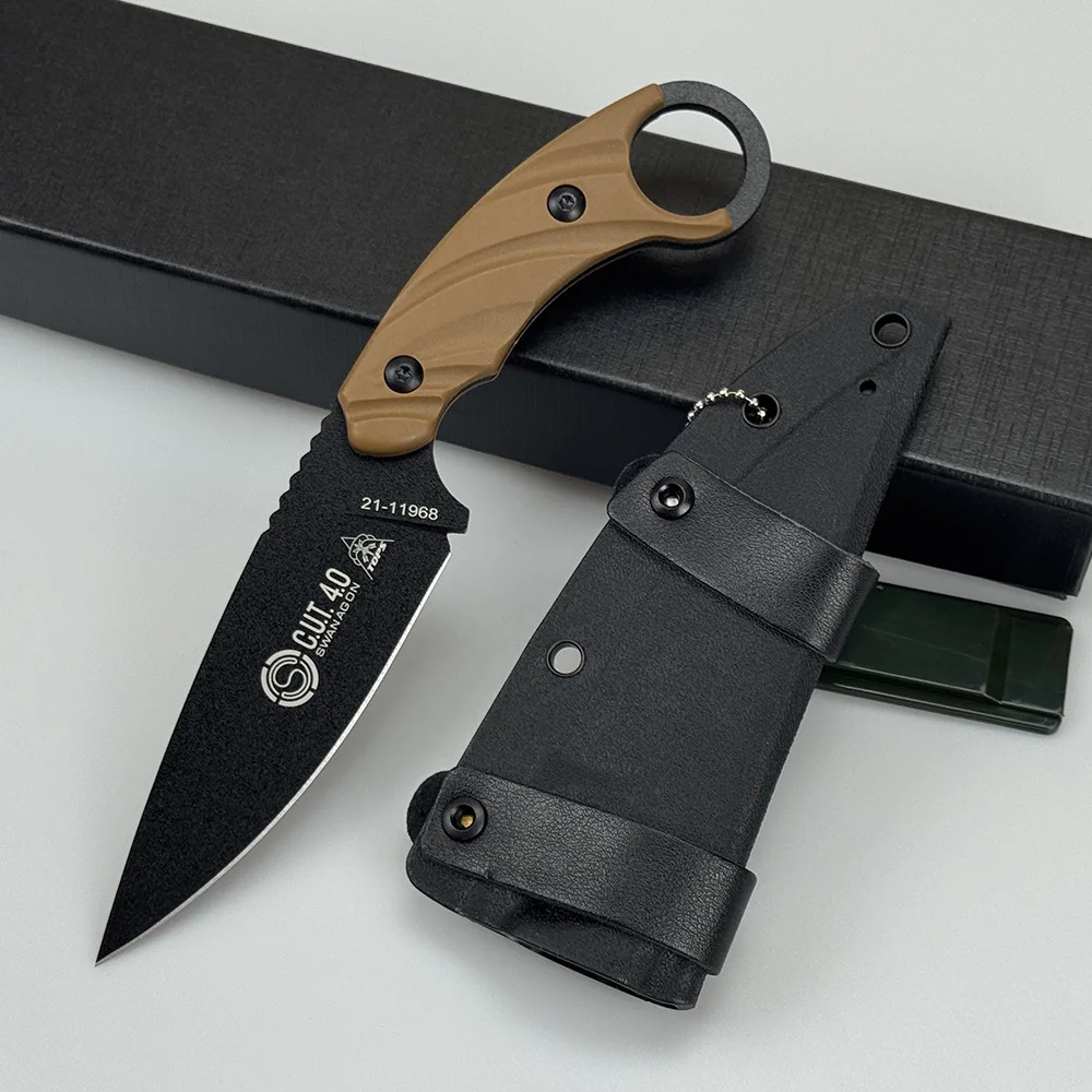 Coltelli TOPS C.U.T. Coltelli a lama fissa con fodero Kydex, multiuso per esterni, sopravvivenza, campeggio, pesca, utensili full tang
