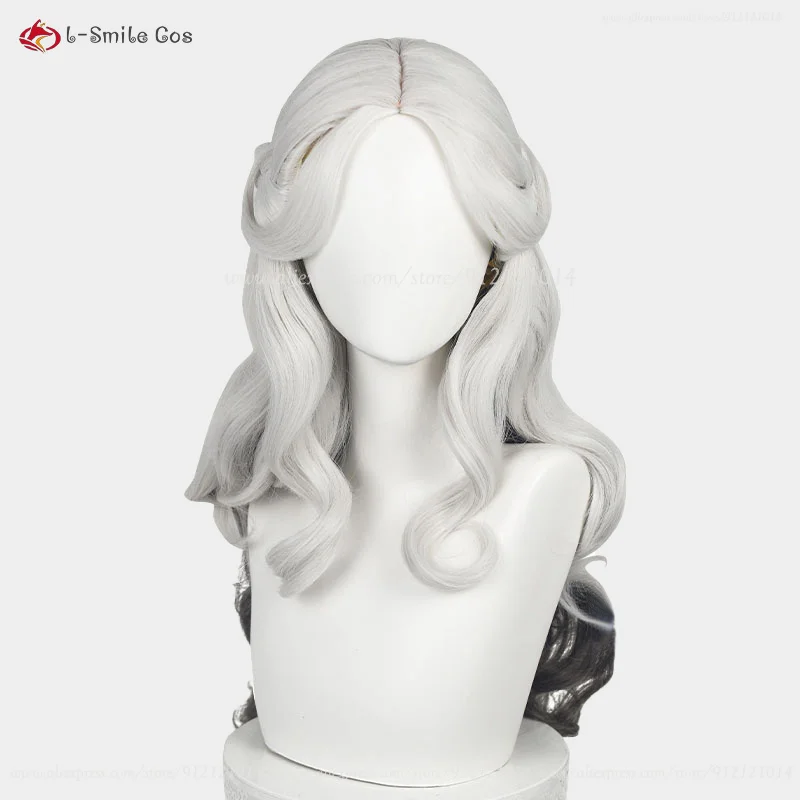 Game  Cos Ada Mesmer Cosplay Wig  66cm Gray Gradient Black Curly Women Anime Wig Heat Resistant Synthetic Hair+Wig Cap