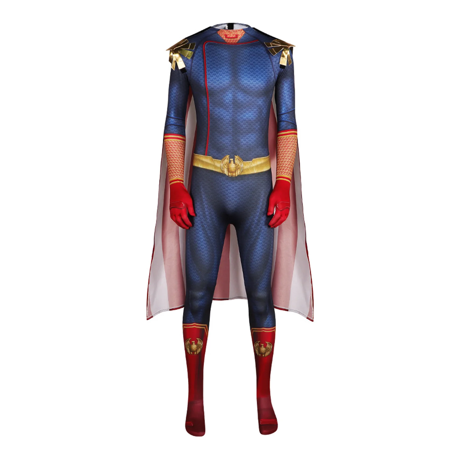 

Homelander Cosplay Costume Men Jumpsuit National Flag Cloak Villain Bodysuit with Accessories Halloween Carnival Set